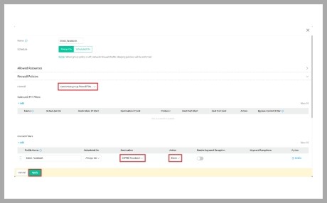 Set Up a Content Filter for VPN-to-WAN Traffic